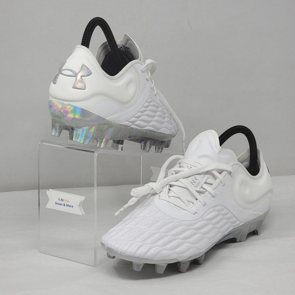 Under Armour Magnetico Elite 3 FG Soccer Cleats Mens Sz 7 White 3026740-101 New main image 4